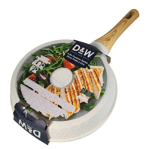 D&W Deane and White Cookware 9.5in Ceramic Interior Nonstick Skillet Frying Pan - Picture 4 of 16